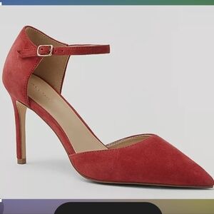 Chic Red Suede Women's Heels